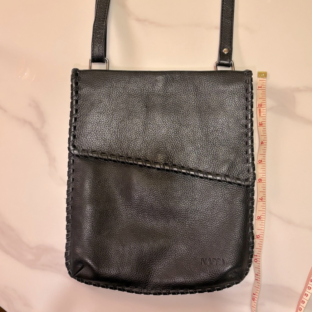 Nappa Toronto Black Genuine Leather Crossbody Purse